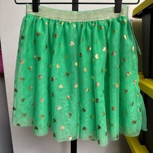 Cat & Jack green & gold shamrock skirt